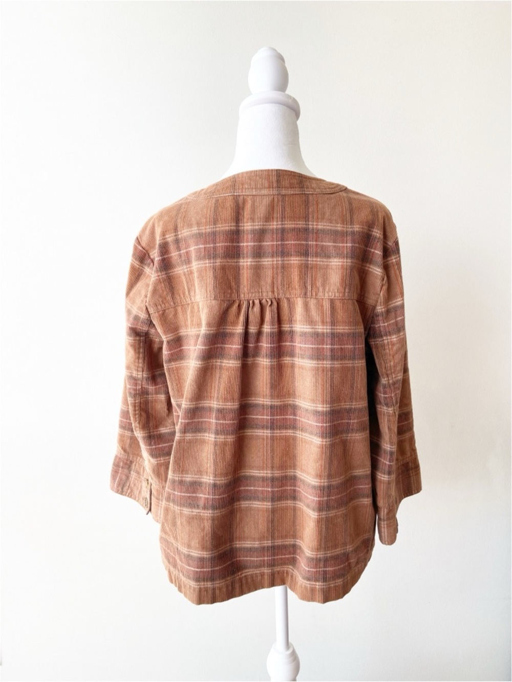 Christopher & Banks Plaid Brown Blouse - Picture 3 of 6